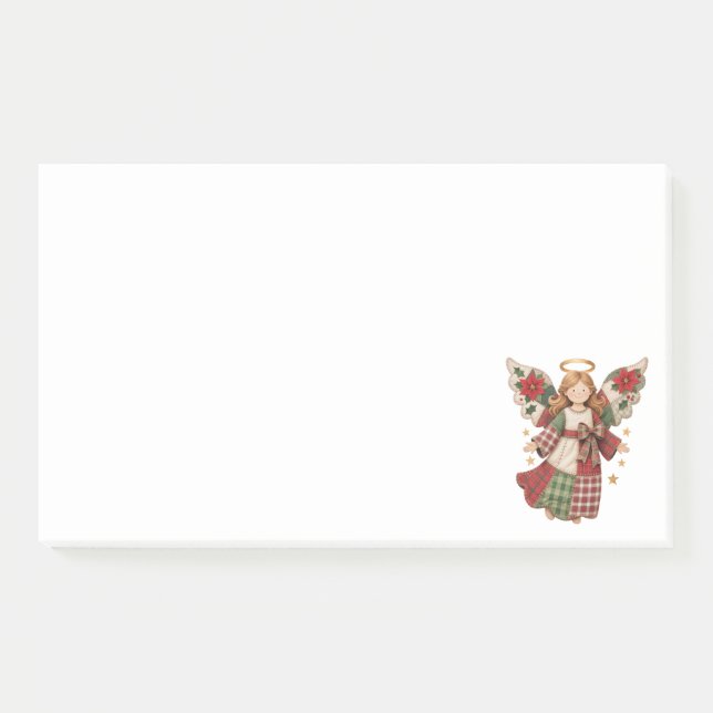 Christmas Angel with Golden Stars Post-it Notes (Front)