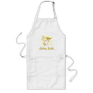 Christmas Angel with Trumpet Customise It Long Apron