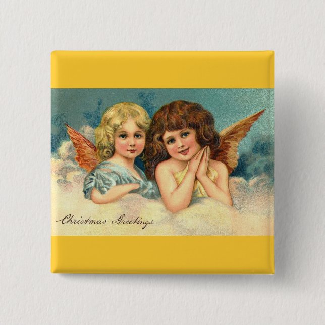 Christmas Angels 15 Cm Square Badge (Front)