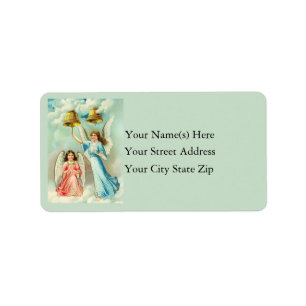 Christmas Angels & Bells Vintage Address Label