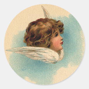 Christmas Angels Classic Round Sticker