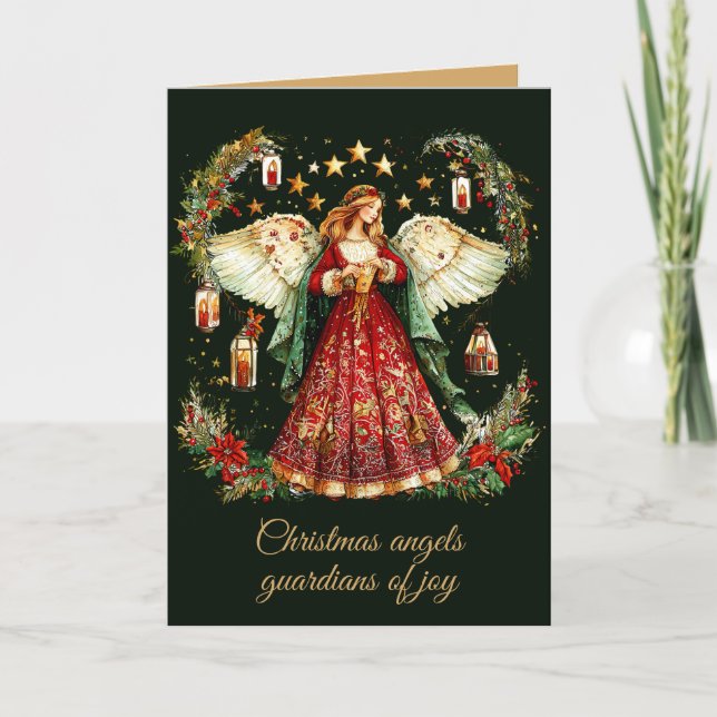 Christmas angels, guardians of joy. holiday card (Front)