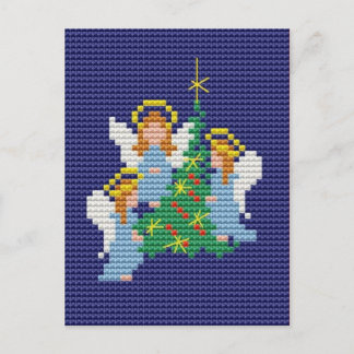 Christmas Angels Holiday Postcard