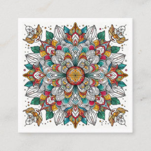 Christmas angels multicolor square business card