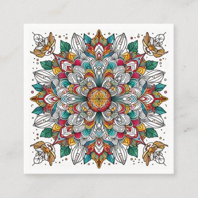 Christmas angels multicolor square business card (Front)