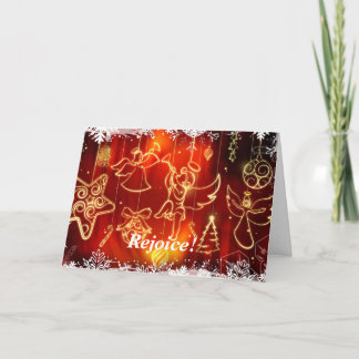 Christmas angels trumpeting "Great glad tidings" Holiday Card