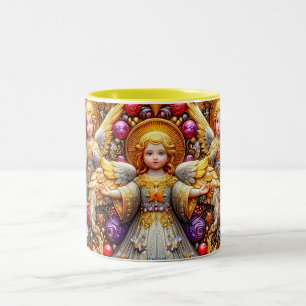 ~ CHRISTMAS ANGELS ~  Two-Tone COFFEE MUG