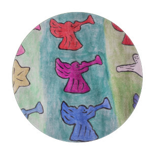 Christmas Angels With Trumpets Cutting Board