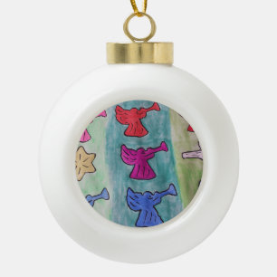 Christmas Angels With Trumpets Ornament