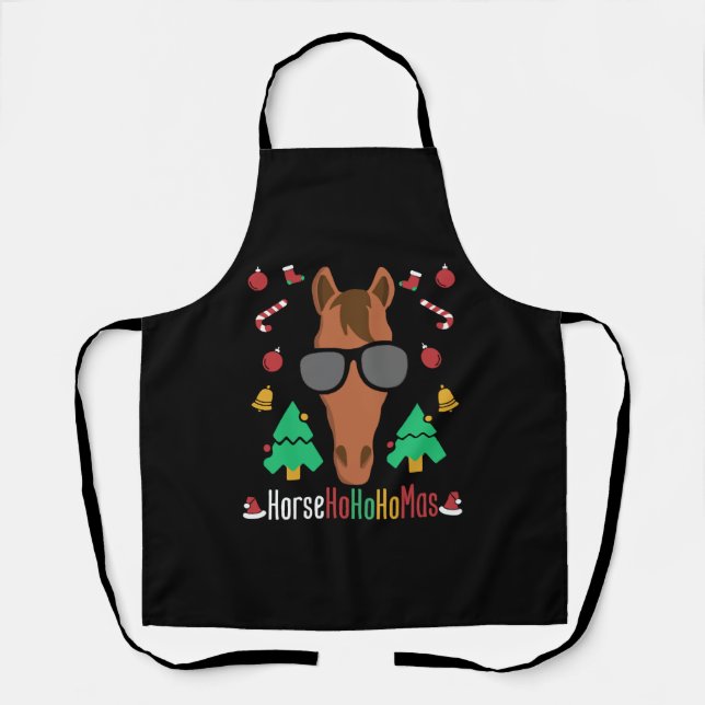 Christmas Animal Horse Lover Gift Apron (Front)