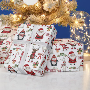 Christmas animal pattern wrapping paper