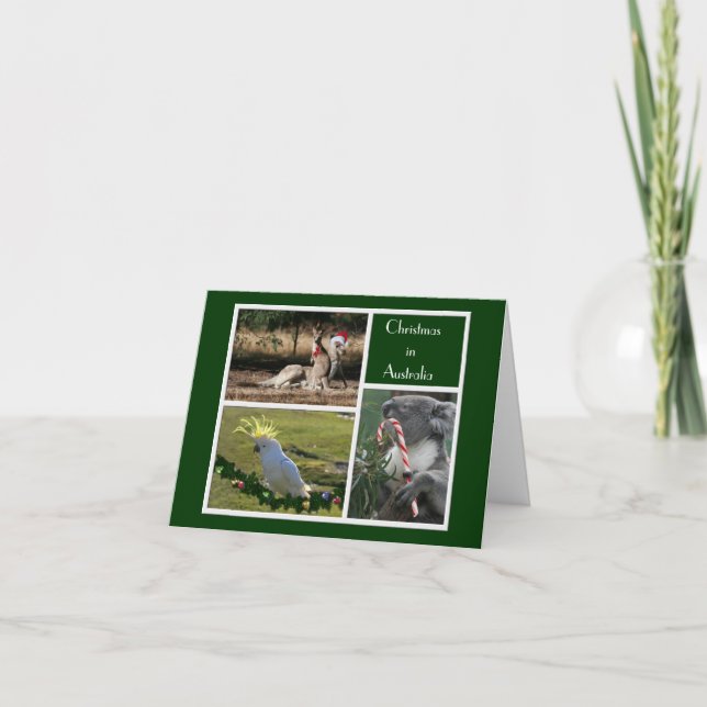 Christmas Animals Aussie Style - Personalizable Holiday Card (Front)
