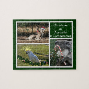 Christmas Animals Aussie Style - Personalizable Jigsaw Puzzle