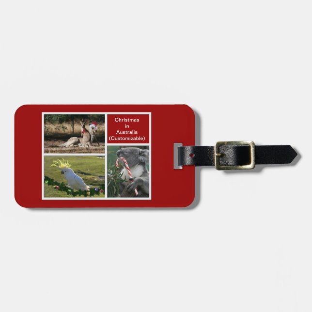 Christmas Animals Aussie Style - Personalizable Luggage Tag (Front Horizontal)