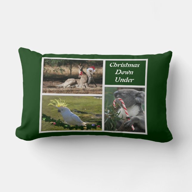 Christmas Animals Aussie Style - Personalizable Lumbar Cushion (Front)