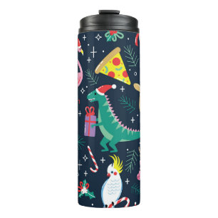 Christmas Animals, Cute Seamless Design. Thermal Tumbler