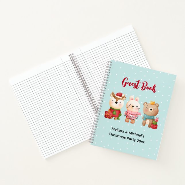 Christmas Animals in Festive Outfits Guest Book (Inside)