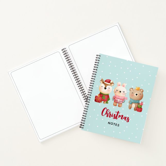 Christmas Animals in Festive Outfits Notebook (Inside)