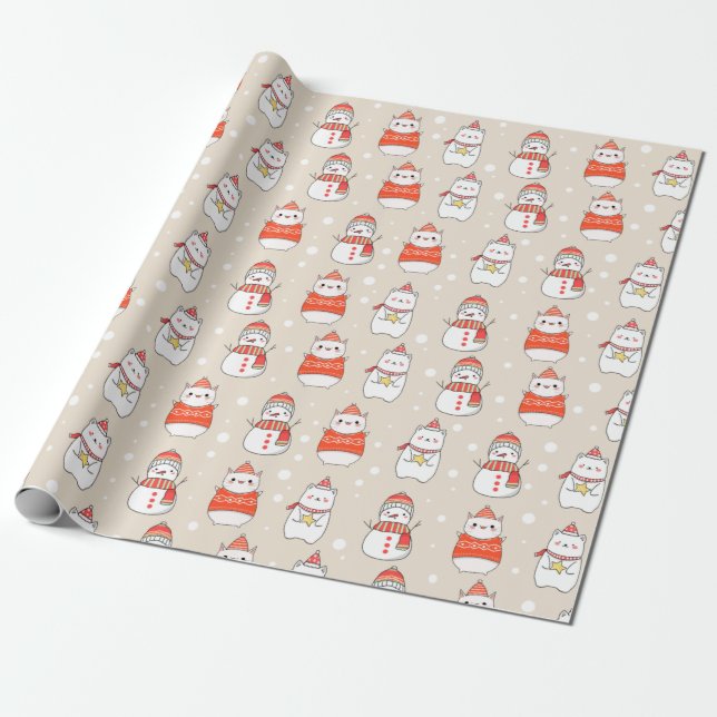 Christmas Animals Wrapping Paper (Unrolled)