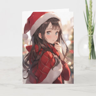Christmas Anime Girl Card