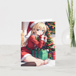 Christmas Anime O - AI Card