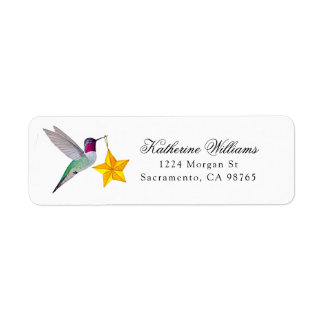 Christmas Anna's Hummingbird Label Return Address Label