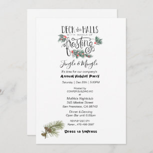 Christmas Annual Holiday Party Pine Needles Invitation