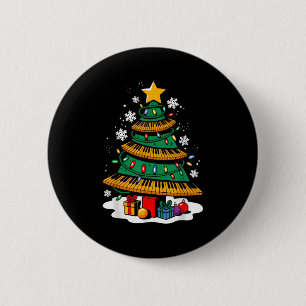 Christmas Ano Player Xmas Tree Funny Music Lover S 6 Cm Round Badge