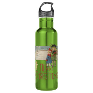 Christmas Antique Children Illustration 1920 710 Ml Water Bottle