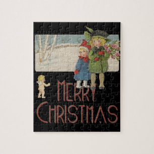 Christmas Antique Children Illustration 1920 Jigsaw Puzzle
