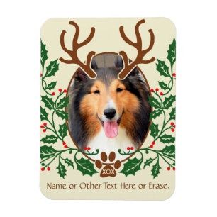 Christmas Antlers For Dog / Cat Personalise Photo Magnet