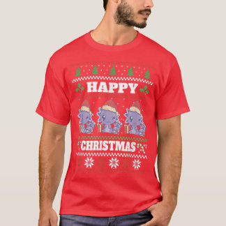 Christmas Aolotl Lover Xmas Ugly Christmas Lights  T-Shirt