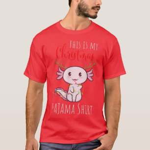 Christmas Aolotl Pajama Xmas Fairy Lights Christma T-Shirt