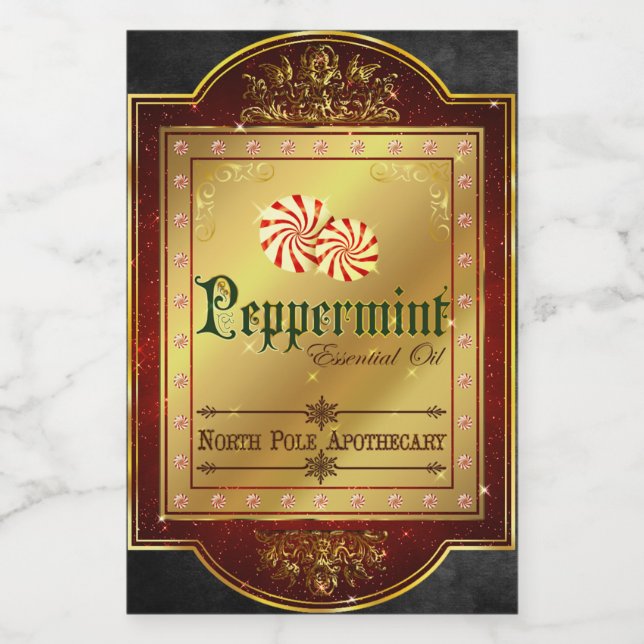 Christmas Apothecary Peppermint Label (Single Label)
