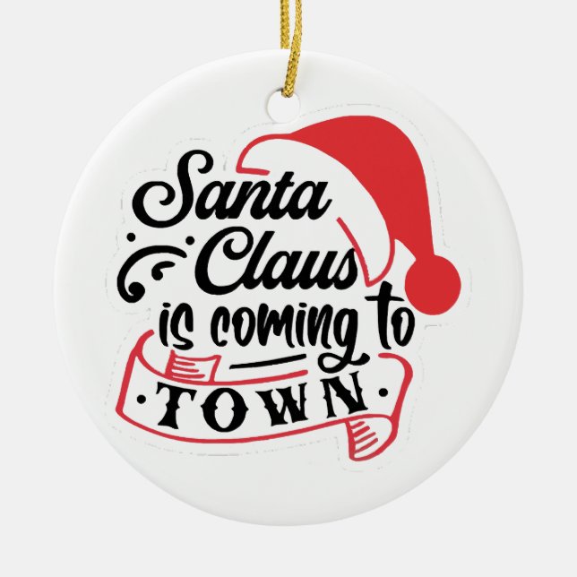 Christmas Approaching  Ceramic Ornament (Front)