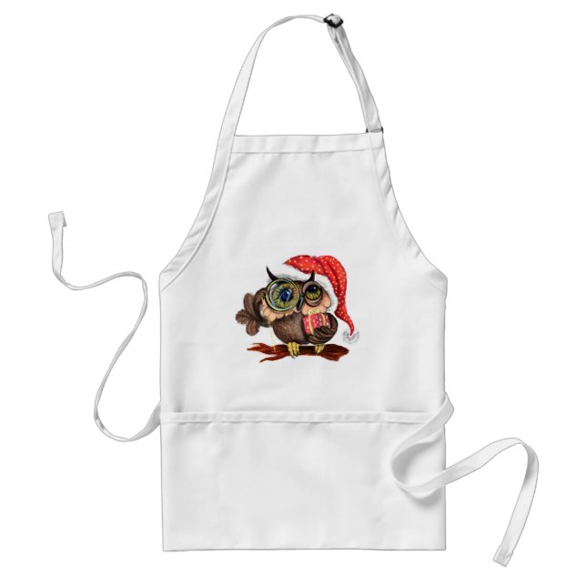 Christmas Apron Baby Owl with Gifts (Front)