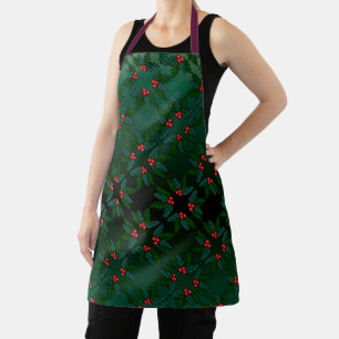 Christmas Aprons Festive Holiday Holly Apron