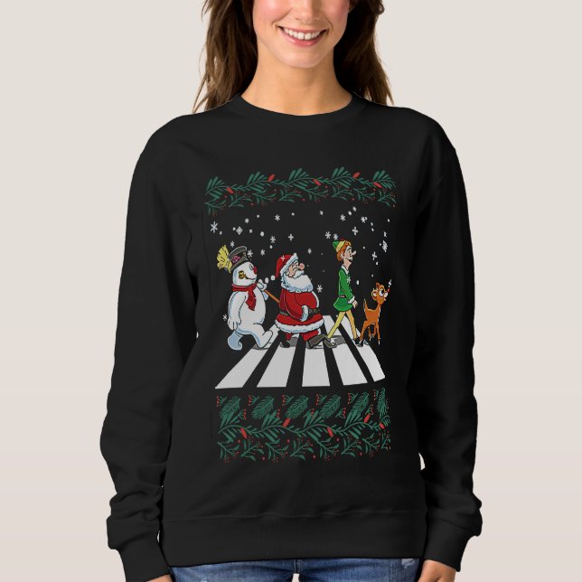 Christmas Arbey Road  Christmas Sweatshirt (Front)