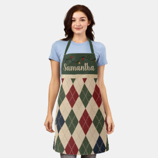 Christmas Argyle Apron
