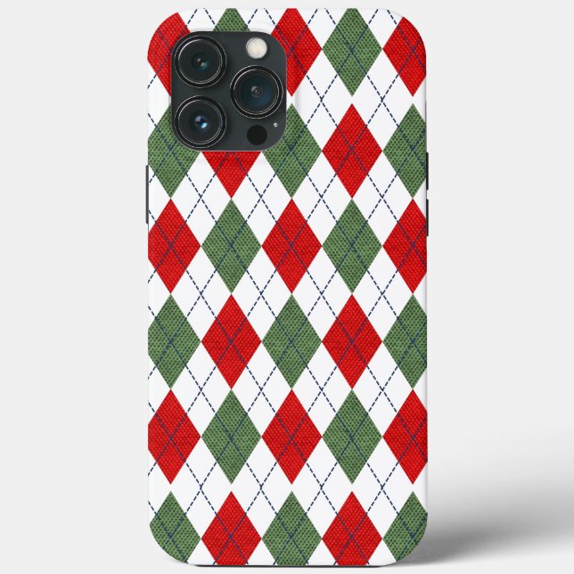 Christmas Argyle Case-Mate iPhone Case (Back)