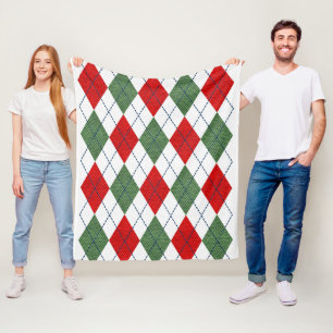 Christmas Argyle Fleece Blanket