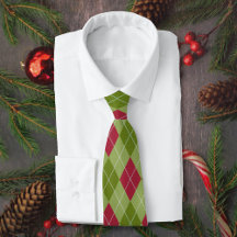 Christmas Argyle knit with red and green diamonds