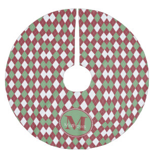 Christmas Argyle Monogram Tree Skirt