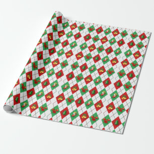 Christmas Argyle Pattern Retro Gift Wrapping Paper