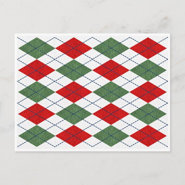 Christmas Argyle Postcard (Front)