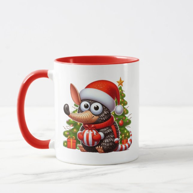 Christmas Armadillo add monogram  Mug (Left)