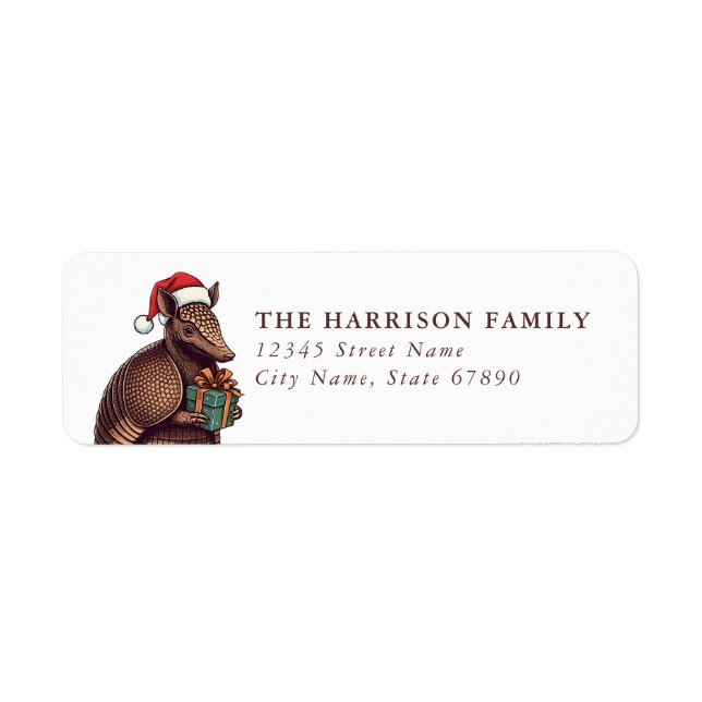 Christmas Armadillo Return Address Labels (Front)