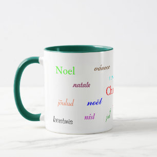 Christmas Around The World In White And Green II Mug