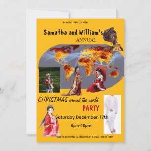 Christmas Around The World Party Invitation