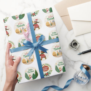 Christmas Around the World Sticker Set Celebrate  Wrapping Paper